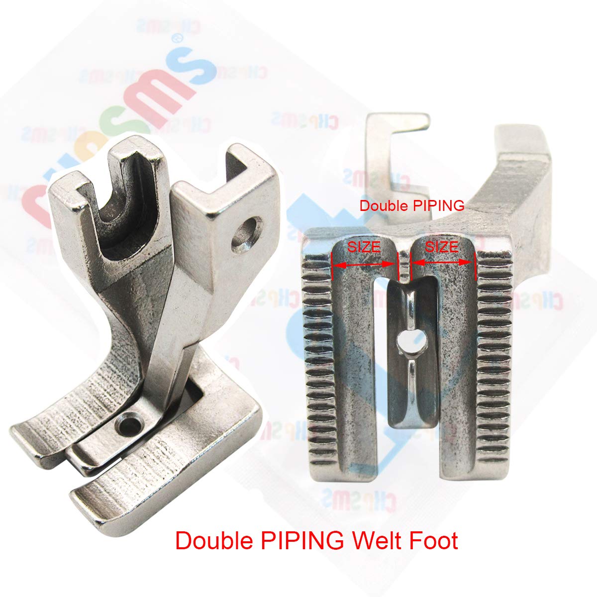 CKPSMS Brand -#KP-19074-7 7SET Double Piping & Welting Zipper Feet Compatible with JUKI DU-141 DU-1181 CONSEW 205RB+
