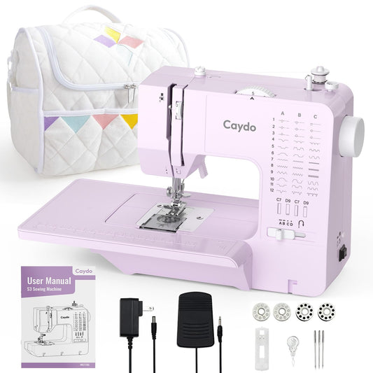 Caydo Sewing Machine for Beginners, Electric Mini Sewing Machine with 38 Stitches Dual Speed Kids Sewing Machine with Portable Sewing Storage Bag for Kids Aged 8-12 years